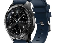 Curea ceas Smartwatch Samsung Galaxy Watch 46mm, Samsung Watch Gear S3, iUni 22 mm Silicon Midnight